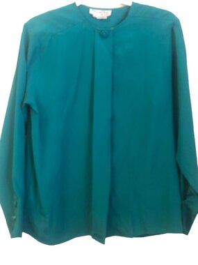 VINTAGE OSCAR DE LA RENTA TURQUOISE BLOUSE